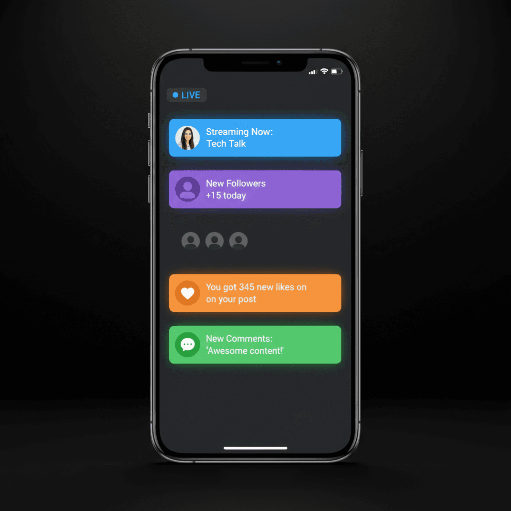Mobile notifications showing community activity