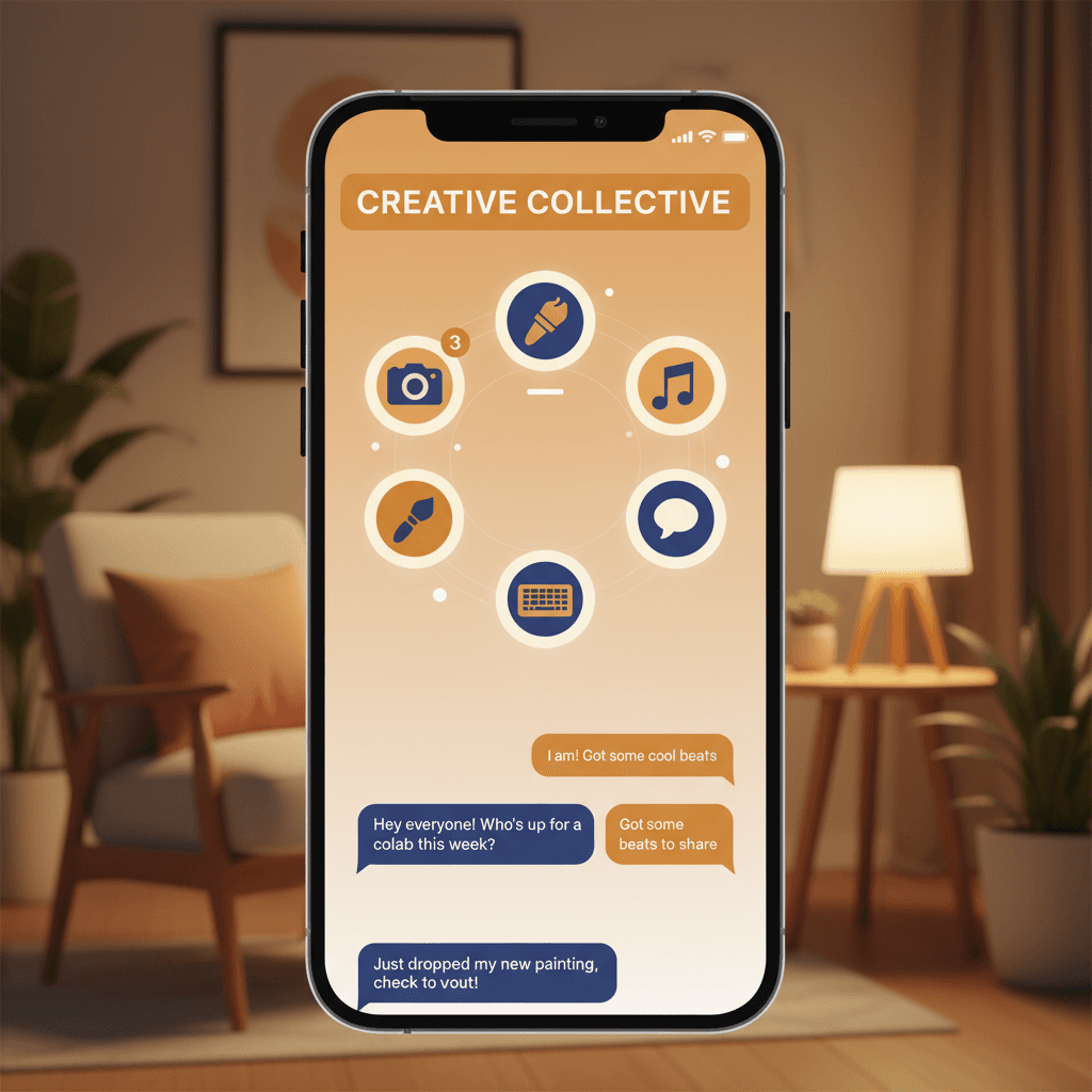 Private group conversation interface on mobile
